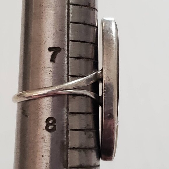 Native American MOP channel inlay 925 ring sz 7.5 (1118) - Picture 6 of 7